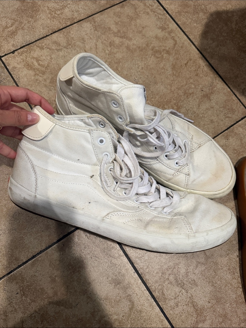 Vans Men's White High-Top Canvas Sneakers